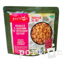 Квасоля з овочами та червоним соусом